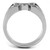 Men's Stainless Steel X Shaped Ring with Cubic Zirconia - Size 10 (Pack of 2) - IMAGE 3