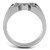 Men's Stainless Steel X Shaped Ring with Cubic Zirconia - Size 9 (Pack of 2) - IMAGE 3