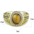 Men's Ion Plated Gold Stainless Steel Ring with Topaz Synthetic Tiger Eye - Size 11 - IMAGE 2
