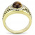 Men's Ion Plated Gold Stainless Steel Ring with Topaz Synthetic Tiger Eye - Size 11 - IMAGE 3