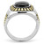 Men's Ion Plated Gold Stainless Steel Ring with Black Jet Synthetic Onyx - Size 8 - IMAGE 3