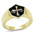 Men's Gold IP Stainless Steel Cross Design Ring with Jet Black Epoxy - Size 10 (Pack of 2) - IMAGE 1