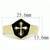 Men's Gold IP Stainless Steel Cross Design Ring with Jet Black Epoxy - Size 10 (Pack of 2) - IMAGE 2