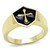 Men's Gold IP Stainless Steel Cross Design Ring with Jet Black Epoxy - Size 13 (Pack of 2) - IMAGE 1