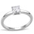 Stainless Steel Solitaire Women's Engagement Ring with Square Cubic Zirconia - Size 5 (Pack of 2) - IMAGE 1