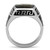 Men's Stainless Steel Ring with Gray Precious Stone Conch - Size 11 - IMAGE 3