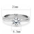 Stainless Steel Women's Solitaire Engagement Ring with Round Cubic Zirconia - Size 8 (Pack of 2) - IMAGE 2