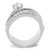 Women's Stainless Steel Channel Ring with Round Cubic Zirconia - Size 5 (Pack of 2) - IMAGE 3