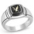 Men's Two Tone IP Stainless Steel Eagle Designed Ring with Black Jet Epoxy - Size 11 (Pack of 2) - IMAGE 1