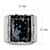 Men's Stainless Steel Ring with Black Jet Semi-Precious Snowflake Obsidian - Size 13 - IMAGE 2