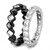 2-Piece Women's Stainless Steel Ring Set with Black Diamond Cubic Zirconia, Size 10 - IMAGE 4