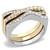 3-Piece Women's Stainless Steel Stackable Ring Set with Crystals, Size 5 - IMAGE 1