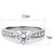 Women's Stainless Steel Pave Engagement Ring with Round Cubic Zirconia - Size 10 (Pack of 2) - IMAGE 2