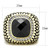 Men's Gold Ion Plated Stainless Steel Ring with Black Jet Synthetic Glass Stone - Size 10 - IMAGE 2