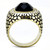 Men's Gold Ion Plated Stainless Steel Ring with Black Jet Synthetic Glass Stone - Size 10 - IMAGE 3