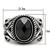 Men's Stainless Steel Ring with Black Diamond Cubic Zirconia - Size 12 - IMAGE 2