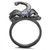 Women's Light Black Ion Plated Stainless Steel Ring with Sapphire Crystals - Size 6 (Pack of 2) - IMAGE 3