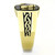 Men's Gold Ion Plated Stainless Steel Ring with Black Jet Synthetic Onyx - Size 11 - IMAGE 4