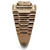 Men's Stainless Steel Ring with Brown Semi Precious Rain Flower Stone - Size 11 - IMAGE 4