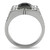 Stainless Steel Men's Ring with Jet Black Synthetic Glass Stone - Size 11 - IMAGE 3
