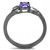 Women's Black Ion Plated Stainless Steel Engagement Ring with Tanzanite CZ - Size 9 (Pack of 2) - IMAGE 3