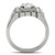 Stainless Steel Men's Prong Ring with Round Cubic Zirconia - Size 8 (Pack of 2) - IMAGE 3