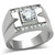 Stainless Steel Men's Ring with Round Cubic Zirconia - Size 9 - IMAGE 1
