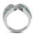 Women's High Polished Stainless Steel Ring with Emerald Top Grade Crystals - Size 5 - IMAGE 3