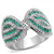 Women's High Polished Stainless Steel Ring with Emerald Top Grade Crystals - Size 8 - IMAGE 1