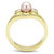 Women's Ion Plated Stainless Steel Three Stone Ring with Pink Synthetic Pearl - Size 8 (Pack of 2) - IMAGE 3