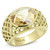 Women's Gold Ion Plated Stainless Steel Ring with Champagne Cubic Zirconia - Size 8 - IMAGE 1