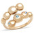 Women's Rose Gold Ion Plated Stainless Steel Split Ring with Sea Blue Crystals - Size 6 (Pack of 2) - IMAGE 1