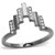 Women's Light Black Ion Plated Stainless Steel Stackable Ring with Crystals - Size 5 (Pack of 3) - IMAGE 1