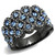 Women's Black IP Stainless Steel Ring with Light Sapphire Crystals - Size 10 - IMAGE 1