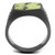 Men's Light Black IP Stainless Steel Ring with Semi-Precious Topaz Jade Stone - Size 10 - IMAGE 3