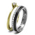 2-Piece Women's Two Tone Gold IP Stainless Steel Wedding Ring Set with Cubic Zirconia, Size 9 - IMAGE 4