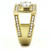 Stainless Steel IP Gold Men's Ring with Cubic Zirconia - Size 10 - IMAGE 4