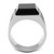 Stainless Steel Men's Ring with Black Jet Synthetic Onyx - Size 8 - IMAGE 3