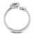 Women's Stainless Steel Cuff Ring with Clear Crystals - Size 6 (Pack of 2) - IMAGE 3