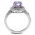Women's Stainless Steel Engagement Ring with Amethyst Cubic Zirconia - Size 5 (Pack of 2) - IMAGE 3