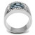 Men's Stainless Steel Ring with Black Jet Snowflake Obsidian Semi Precious Stone - Size 10 - IMAGE 3