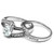 Set of 2 Women's Stainless Steel Pave Wedding Rings with Oval Cubic Zirconia, Size 5 - IMAGE 4