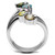 Women's Stainless Steel Prong Ring with Multi Color Cubic Zirconia, Size 5 (Pack of 2) - IMAGE 3