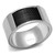 Men's High Polished Stainless Steel Ring with Jet Black Epoxy, Size 9 (Pack of 2) - IMAGE 1