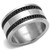 Men's Stainless Steel Ring with Chain-Style Black Jet Epoxy, Size 9 (Pack of 2) - IMAGE 1