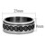 Men's High Polished Stainless Steel Ring with Wave Design Black Jet Epoxy, Size 10 (Pack of 2) - IMAGE 2