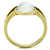 Women's Gold IP Stainless Steel Ring with White Precious Conch Stone, Size 10 - IMAGE 4