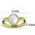Women's Gold IP Stainless Steel Ring with White Precious Conch Stone, Size 6 - IMAGE 2