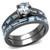 Set of 2 Women's Stainless Steel Wedding Ring with CZ Stones, Size 7 - IMAGE 1