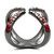 Women's Light Black IP Stainless Steel Cuff Ring with Multicolor Crystals, Size 5 - IMAGE 3